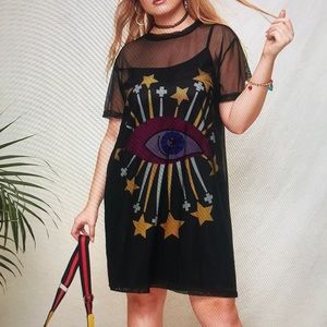 Eye mesh dress